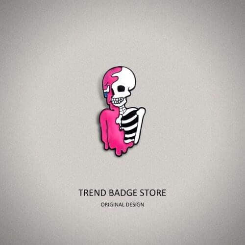 Pink skull brooch cartoon brooch alloy badge bag pins metal for backpack