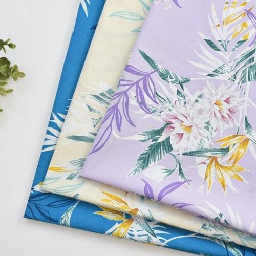 1meter cottonHawaiian Style leaf fabric tecido for Childrens skirt dress DIY Summer clothes bag handwork fabric art XMT