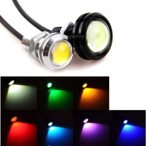 10PCS Car Eagle Eye DRL Daytime Running Lights LED 12V Backup Reversing Parking Signal Auto Lamps 18MM/23MM Blue/Green/Pink/Red