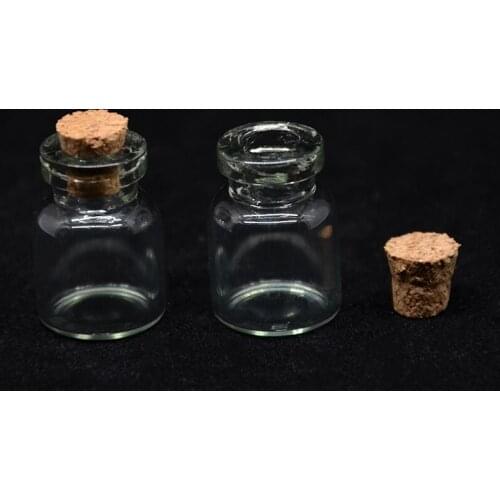 100pcs/lot 1ml D11XH22mm Glass Bottle With Wood Cork Mini Wishing Bottle Vial Sample Bottles Cosmetic Container Packaging