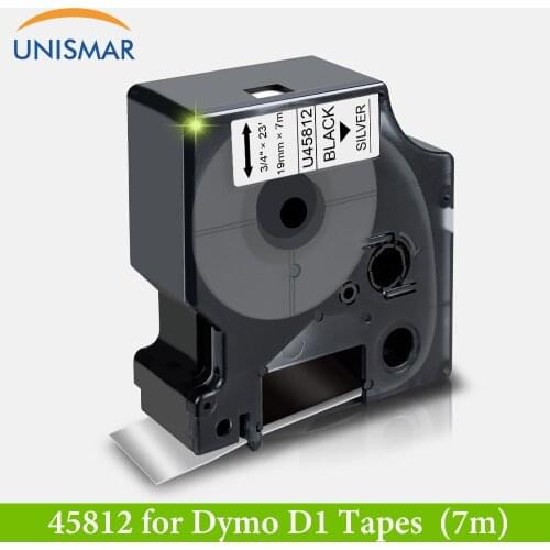 19mm Printer Ribbon Black on White Silver 45803 45812 Use for Dymo D1 Label Tape for Dymo Labeller LabelManager 200 420 Printer