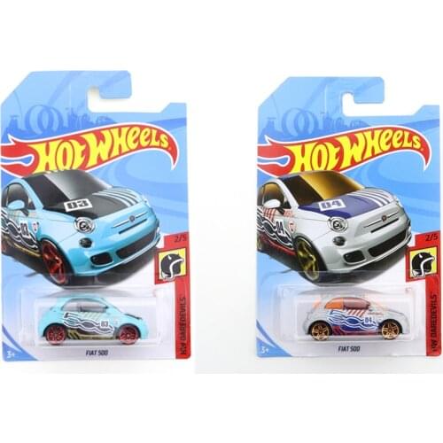 2018 2/5 FIAT 500 Original Hot Wheels Mini Alloy Coupe 1/64 Metal Diecast Model Car Kids Toys Gift