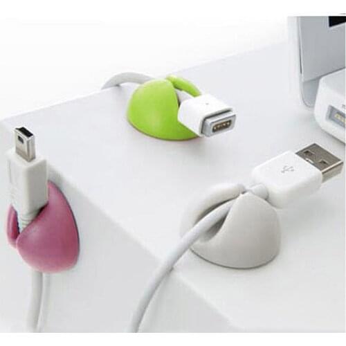 5Pcs Solid Desk Set Wire Clip Organizer Office Accessories Bobbin Winder Wrap Cord Cable Manager for Mouse USB Keyboard Lines