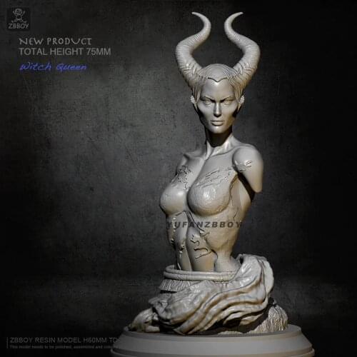 60mm Resin bust model kits Juliet witch self-assembled TD-2331