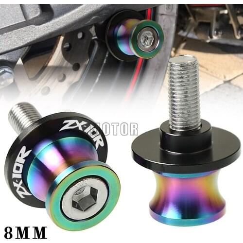 8MM Motorcycle Rear Colorful Swingarm Sliders Stand Screws Swing Arm Protector For Kawasaki Ninja ZX10R ZX-10R ZX 10R 2013-2018