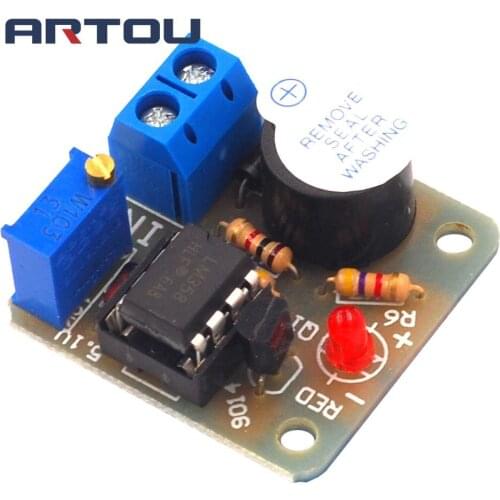 9V/12V Battery Sound and Light Alarm Against Over-discharge Protection Board Low Voltage /Under Voltage Protection Module