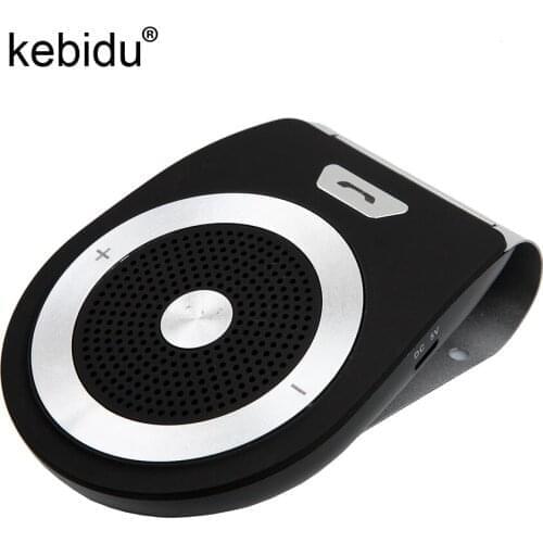 Kebidu Wireless Bluetooth Car Kit Speaker Speakerphone Handsfree Stereo Bass for iPhone X 8 7 plus Samsung S8 HTC HUAWEI