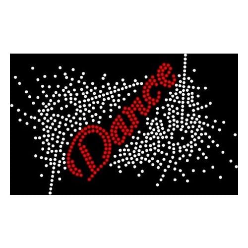 Free Shipping Dance StarBurst Red Rhinestone Transfer Iron on