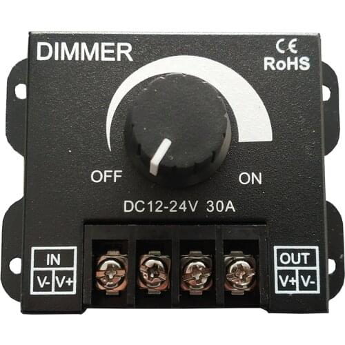 Dimmer LED Module DC 12V 24V 30A 360W Adjust Brightness LED Strip Driver Single Color Light Power Supply Controller 2835 Dimmers