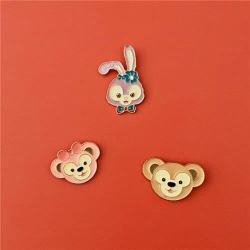 Disney Duffy Stellalou Cartoon Animation Alloy Brooch Cute Little Bear Bunny Dress Bag Badge Pin Gift Princess
