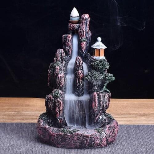 High Mountain Smoke Waterfall Backflow Incense Burner Retro Lofty Mountains And Flowing Water Incense Cone Holder Home Decor