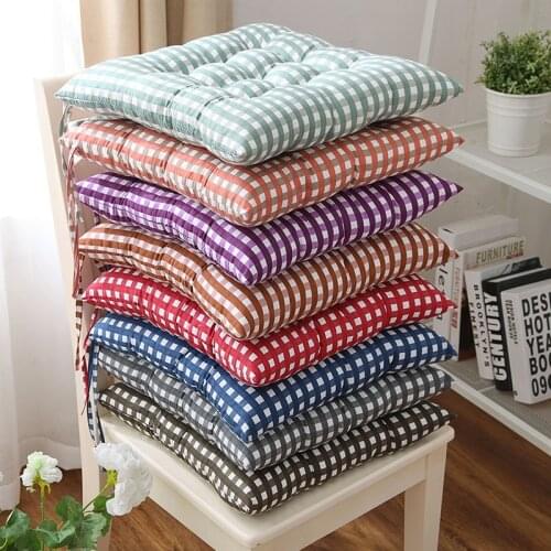 Square Stool Cushions With Ties Soft Pearl Cotton Office Chair Protective Mat Printed Seat Pad Buttocks Chair Cushion Home Decor