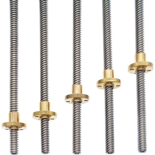 Lead Screw T8 200mm Linear Guide 3D Printers Parts helical pitch 1mm 2mm 4mm 8mm 10mm 12mm 14mm Trapezoidal Screws with nut
