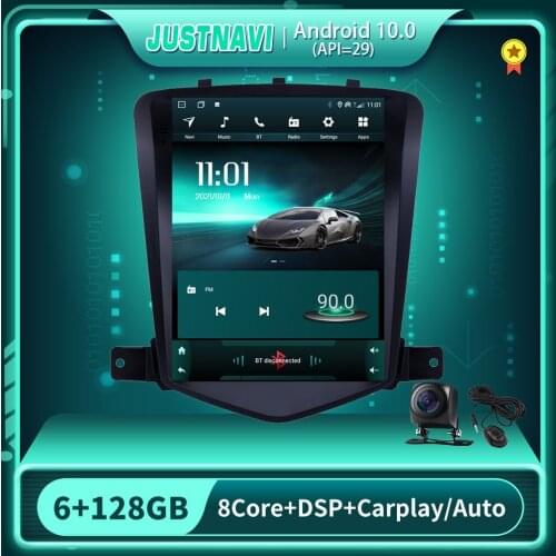 JUSTNAVI Tesla Style Android 10.0 Car Radio For Chevrolet Cruze Lacetti Classic Lacett 2009-2015 Navi Multimedia Radio Player BT