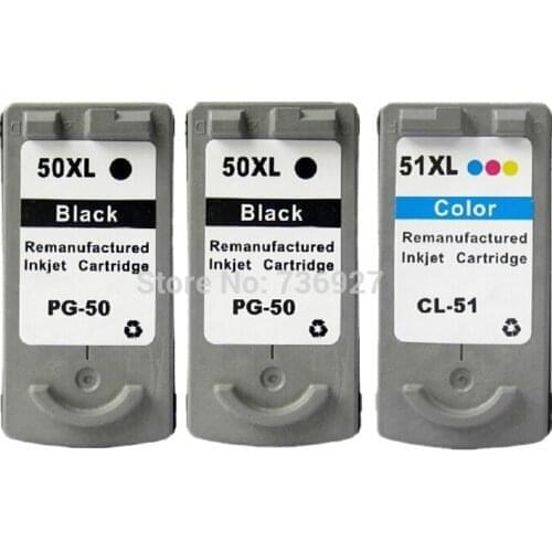 3PK Compatible Ink Cartridge For Canon PG50 PG-50 CL51 CL-51 For PIXMA MP170 MP150 MP450 MP460 MP160 MP180 inkjet printer