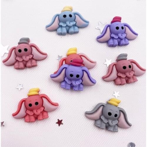 Resin Kawaii Mix Colorful Mini Elephant Flatback Cabochon Stone 20PCS Scrapbook DIY Decor Home Figurine Crafts OF745