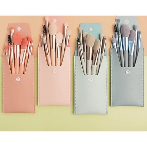 8Pcs/set Makeup Brushes Cosmetics Tools Women Gift Pack Include Eye Shadow Foundation Powder Eyeliner Eyelash Brushes with Bag