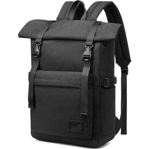 Minimalist style black backpack men anti theft backpack