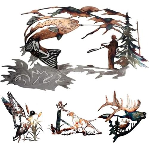 New Style Sign Stakes Exquisite Animal Shape Metal Metal Wall Decal Sticker Ornament for Decorating Garden Farm Yard Supplies