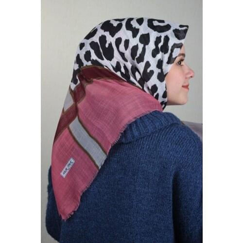 NUR SILK PATTERNED LINEN FLAMLI SCARF-DESEN-23-RENK-09