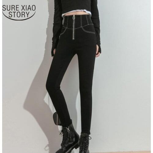 Skinny High Waist Pants Women Autumn Stretch Pencil Pants Sexy Capri Streetwear Black Fashion Clothing Female Pantalon 11177
