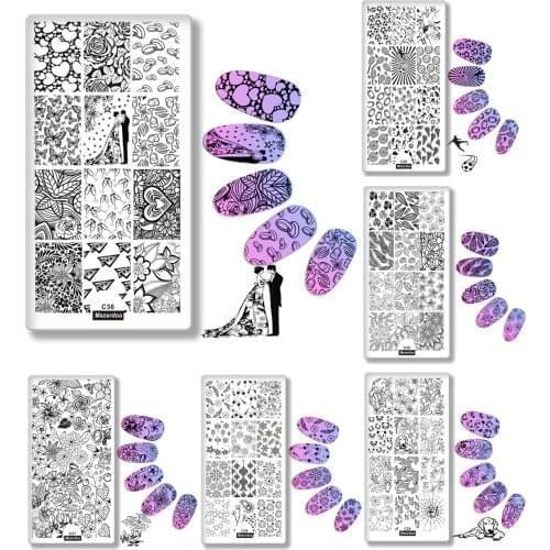Charming Flower Print Sencil Nail Art Polish Stamping Plates Wedding Celebrate Nail Beauty Template Manicure DIY Styling Tools