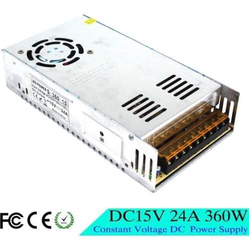 Variable DC power supply DC15V 24A 360w Led Driver Transformer 110V 220V Ac-dc 15V Power Adapter for strip lamp CNC CCTV Radio