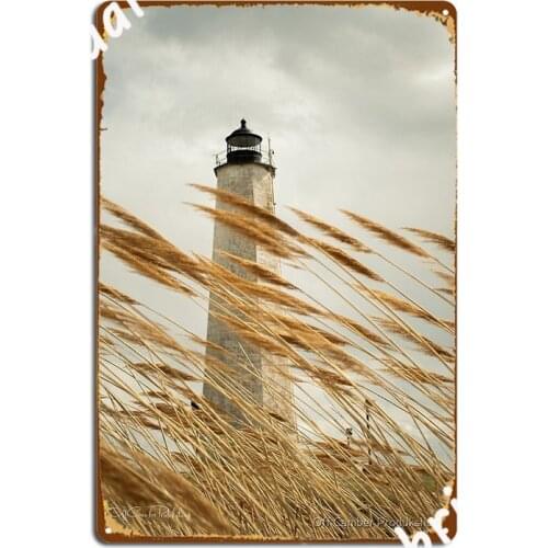 Light House In The Field Poster Metal Plaque Wall Decor Retro Club Party Club Bar Tin Sign Poster