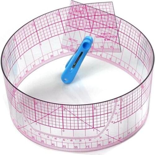 Plastic Sewing Tailor 55 cm Shared Double Side Metric Straight Ruler Transparent Yardstick Patchwork Cloth Cutting Rulers