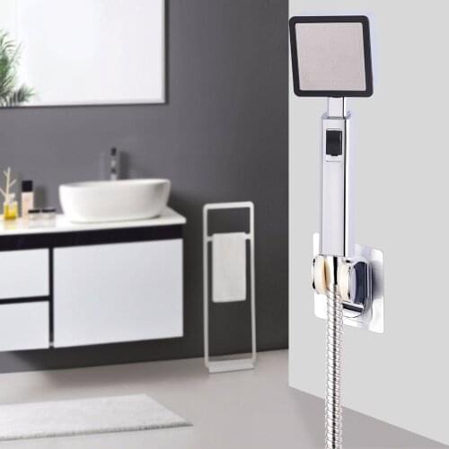 Detachable Square High Pressure White/Chrome Spa Eco Friendly Shampoo Bathroom Handhold Shower Head With Stop Button