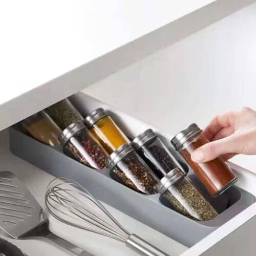 8 Grid Spice Storage Rack Kitchen Sauce Bottle Holder Cabinet Drawer Organizer for Spice