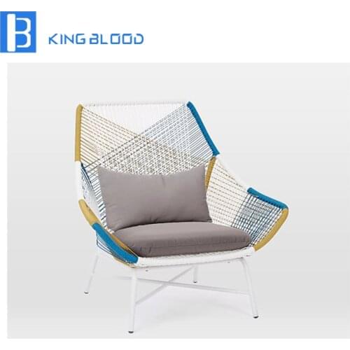 Outdoor Garden Furniture rope leisure Chair With Iron Legs