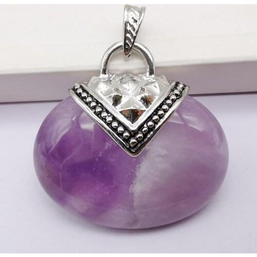 Purple Crystal Stone Bead Pendant Jewelry For Woman Gift S614