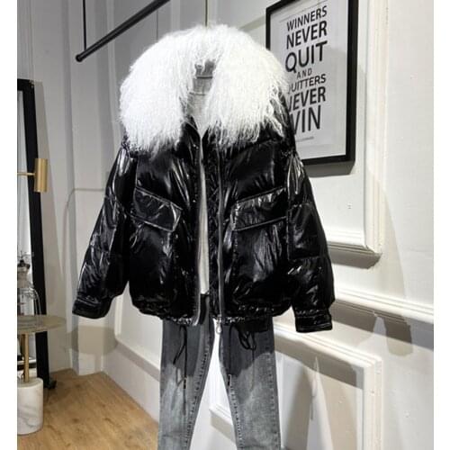 Bella Philosophy 2021 Women Solid Parkas Winter Warm Casual Down Coats Female White Duck Down Coats Lady Fur Collar Outerwears