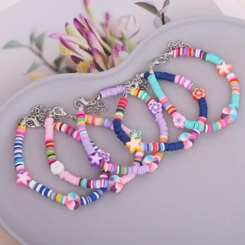 Resin Star Heart Flower Charm Beaded Bracelet for Women Bohemian 2021 Fashion Jewelry Bracelets Female Hand Chain New