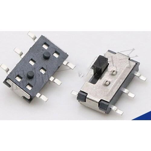 10pcs Smiley face switch with point six pin two gear vertical mini toggle switch patch column