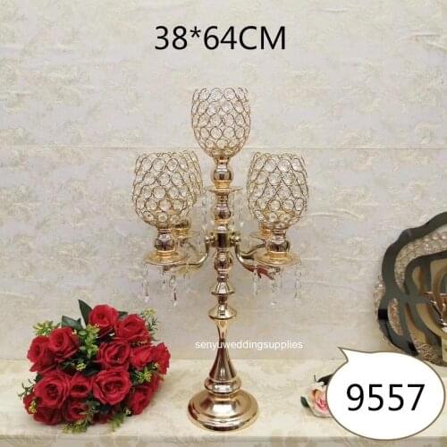 New style Wedding Gold Crystal Candelabra Centerpieces senyu2355