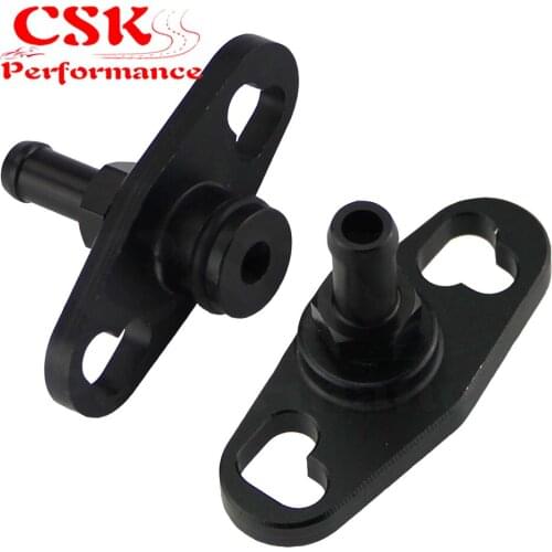 2 Pcs Fuel Rail Adapter With 6mm Tail Fits For Mitsubishi Evo 1 2 3 ECLIPSE DSM Black