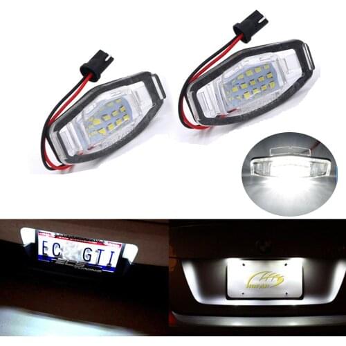 2 Pcs For Honda Accord Legend Civic VIII VII4 5D City 4D Canbus Car LED Number License Plate Light Auto Tail Luces Accessories