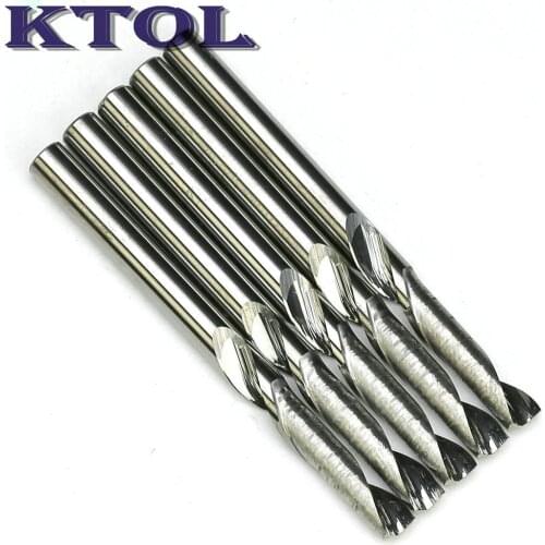 3.175*12mm Single Flute CNC Aluminum Milling Cutter Tungsten Solid Carbide Metal Aluminium Router Bit Spiral Cutting Tools 5pcs