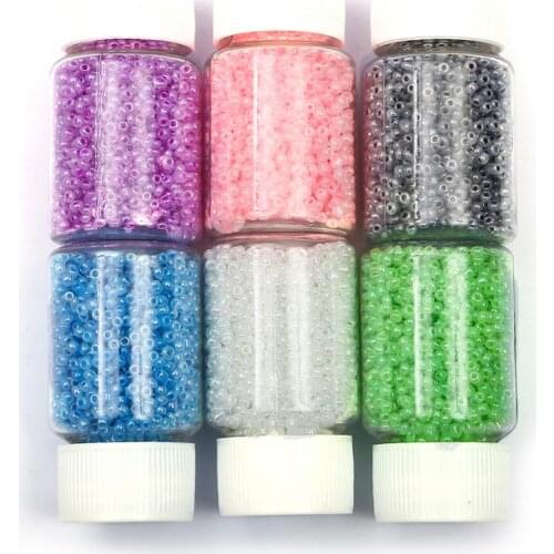 3000pcs 2mm Candy Color Czech Glass Seed Spacer Beads Austria Crystal Round Hole Beads For Kids Jewelry DIY Making Accessories