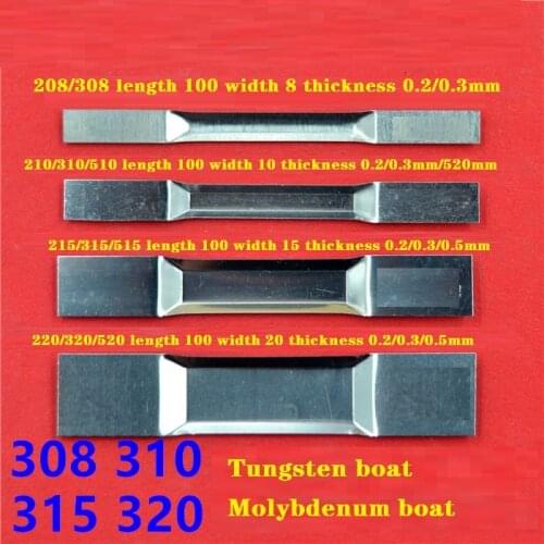 1Pcs310 315 320 Molybdenum Tungsten Boat Molybdenum Tungsten Evaporation Boat Thermal Evaporation Coating Tantalum Boat Crucible