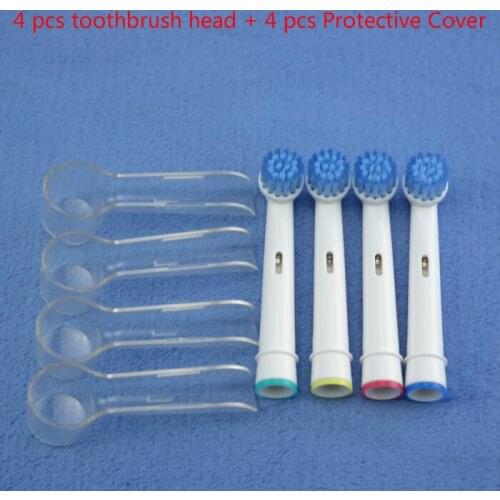 4pcs Electric Toothbrush Heads Brush Heads Replacement for Oral Hygiene B Sensitive EBS-17A For Family Health Use