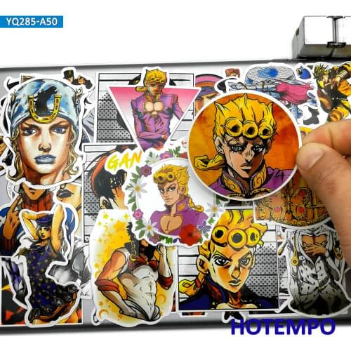 50pcs JOJ Bizarre Adventure Araki Hirohiko Japan Anime Stickers for Mobile Phone Laptop Luggage Case Cartoon Comic Style Sticker