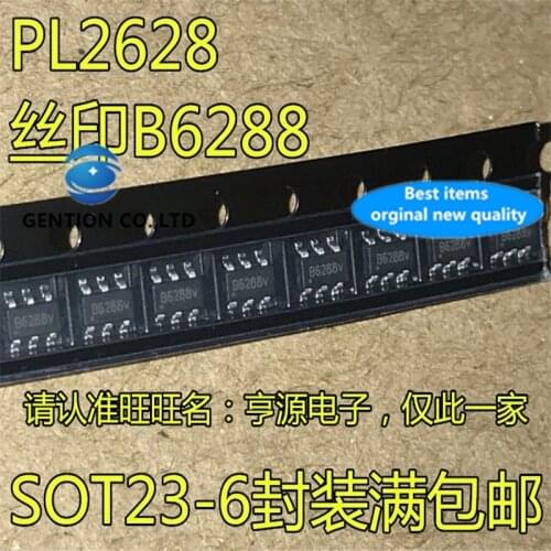 50Pcs PL2628 Silkscreen B6288 SOT23-6 Mobile power boost IC in stock 100% new and original