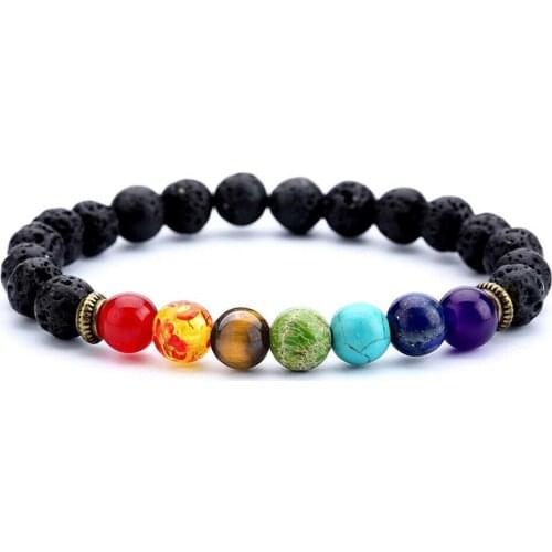 7 Chakra Healing Beads Bracelet Natural Crystal Stone Reiki Buddha Mala Balance Bracelets Women Men Jewelry Charm Gifts