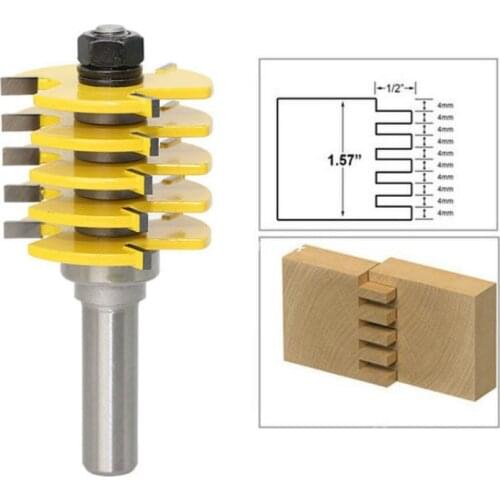 8mm / 1/2" Shank Triple Bead/ Column Molding Router Bit Line knife Woodworking cutter Tenon Cutter for Woodworking Tools