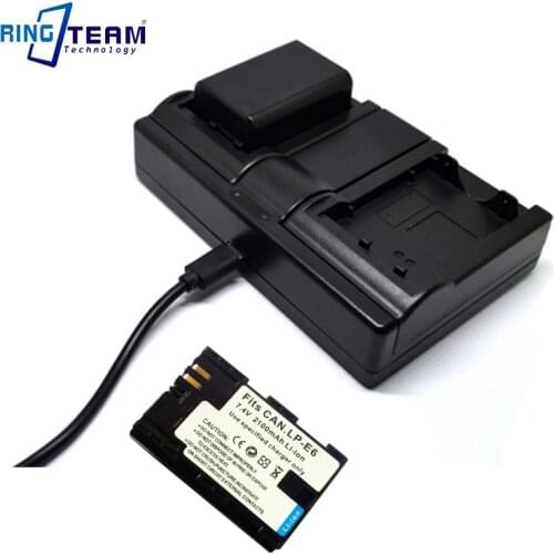 3-In-1 LP-E6 LPE6 Battery 2x Dual Charger 1x for Canon Camera EOS 5D2 5DS R 5D Mark 2 3 IV 5D4 6D 60D 60Da 7D 7D2 80D XC10 XC15