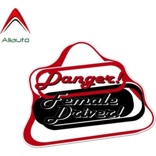 Aliauto Warning Car Sticker Danger Female Driver Funny Accessories PVC Decal for Renault Megane 2 Suzuki Swift Tiguan,15cm*11cm
