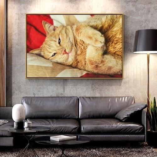 Artcozy Oil Canvas Painting sleeping brown For Home Decoration Wall Art